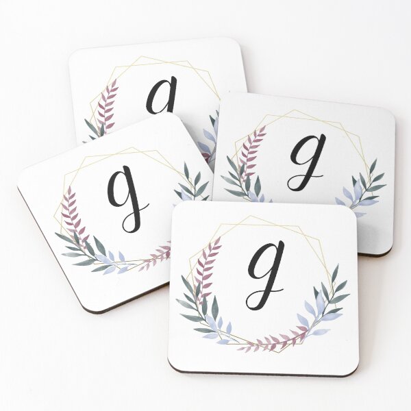 Item preview, Delicate gold frame monogram and colorful laurels letter G designed and sold by JustSeasons.