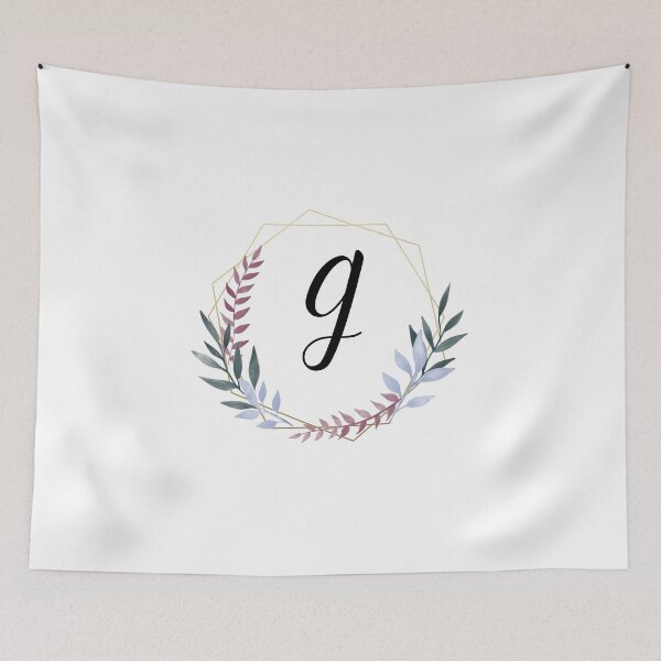 Item preview, Delicate gold frame monogram and colorful laurels letter G designed and sold by JustSeasons.