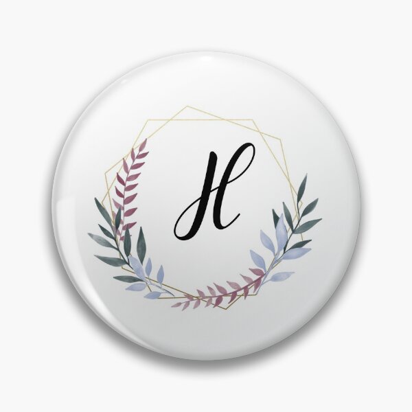Item preview, Delicate gold frame monogram and colorful laurels letter H designed and sold by JustSeasons.