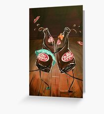 Swing Dancing Dr. Pepper Bottles Greeting Card