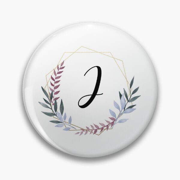Item preview, Delicate gold frame monogram and colorful laurels letter J designed and sold by JustSeasons.