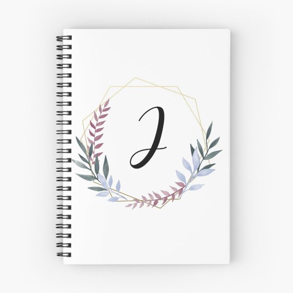 Item preview, Delicate gold frame monogram and colorful laurels letter J designed and sold by JustSeasons.