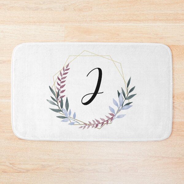 Item preview, Delicate gold frame monogram and colorful laurels letter J designed and sold by JustSeasons.