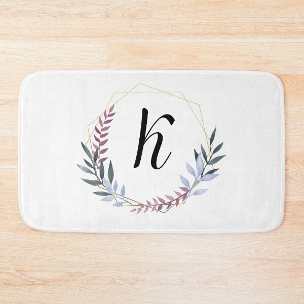 Item preview, Delicate gold frame monogram and colorful laurels letter K designed and sold by JustSeasons.
