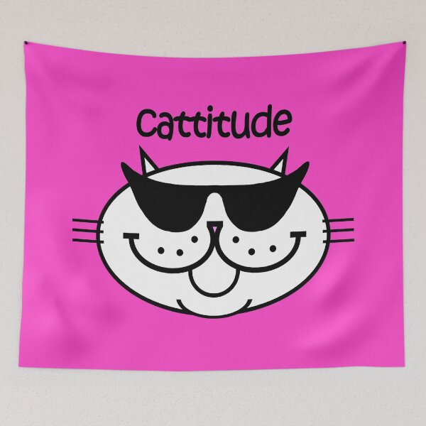 Item preview, CATTITUDE 2 - Frosty White designed and sold by RawSunArt.