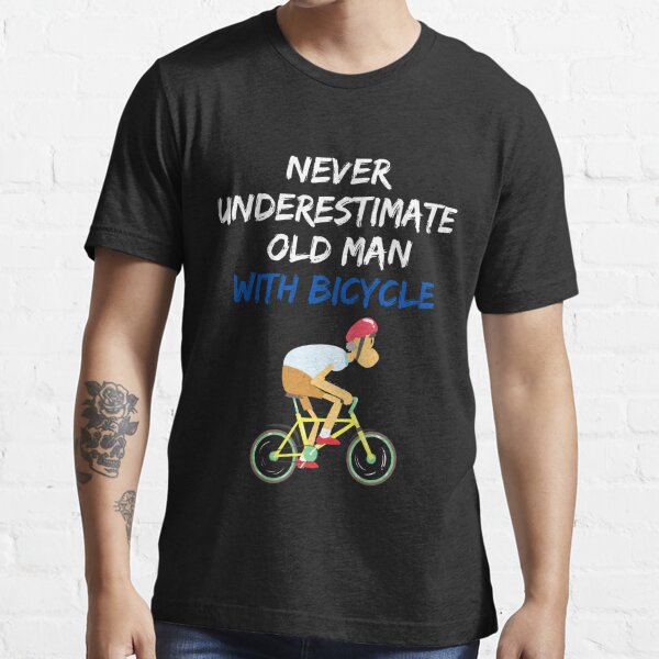 Mens Never Underestimate An Old Man On A Bike Grandpa Ringneck Tumbler