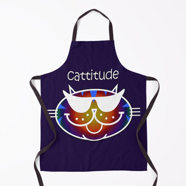 Item preview, CATTITUDE 2 - Rainbow Stripe, White Outline designed and sold by RawSunArt.