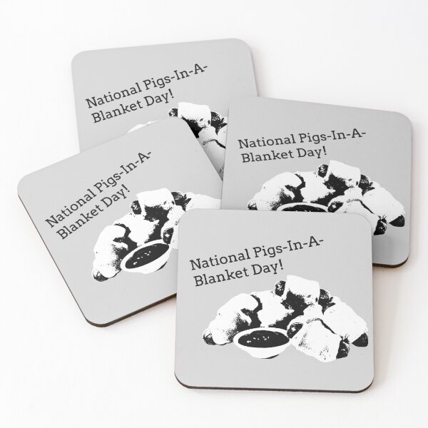 Item preview, April 23rd, NATIONAL PIGS IN A BLANKET DAY B&W designed and sold by BonBoMochiBall.