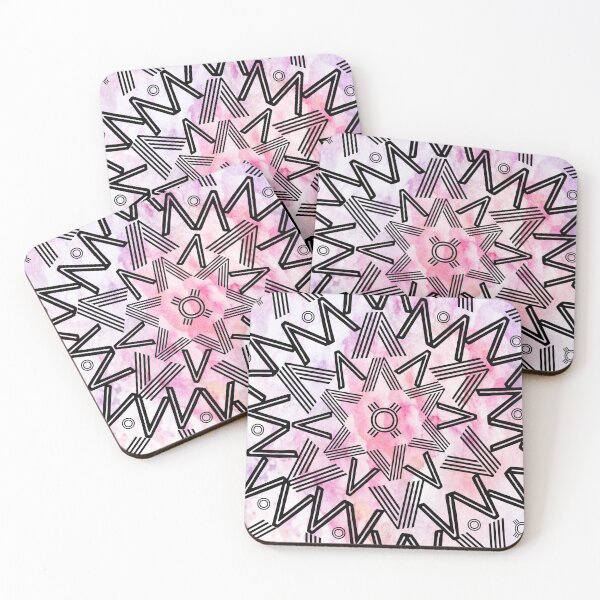 Item preview, Pastel Pinks Watercolor Tie Dye Spikes Mandala  designed and sold by Designs By YL.