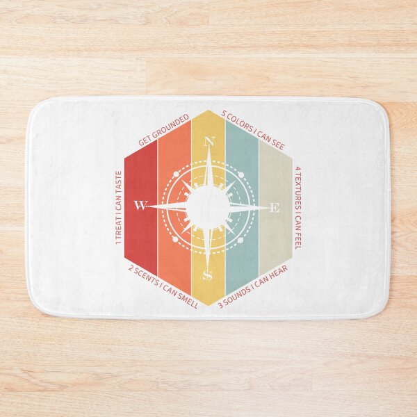 Item preview, Overwhelmed, stop and ground, look around... Mindfulness using the five senses, grounding technique. You will get through this, you are worthy and deserving of care. designed and sold by Orianah.