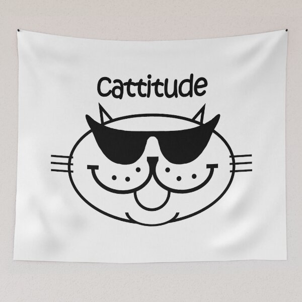 Item preview, CATTITUDE 2 - Black Outline designed and sold by RawSunArt.
