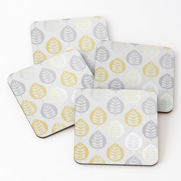 Item preview, Leaf Design - Mustard, Grey & White Tones  designed and sold by OculusReparo.