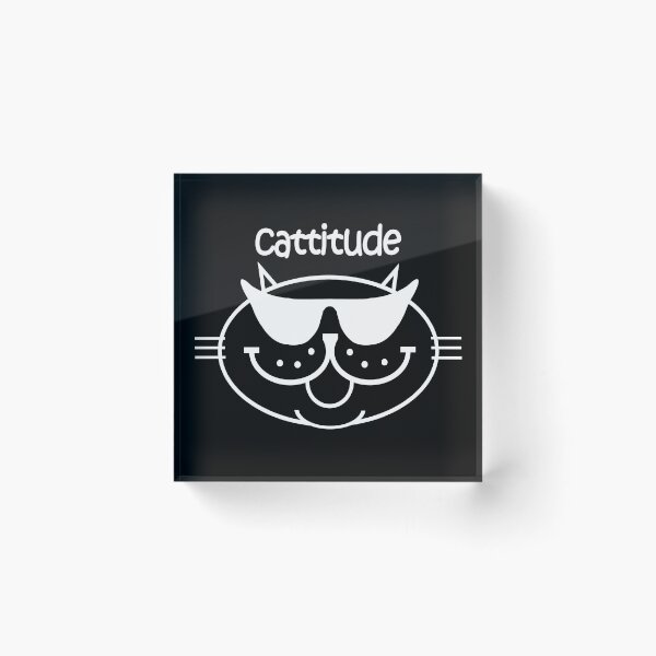 Item preview, CATTITUDE 2 - White Outline designed and sold by RawSunArt.