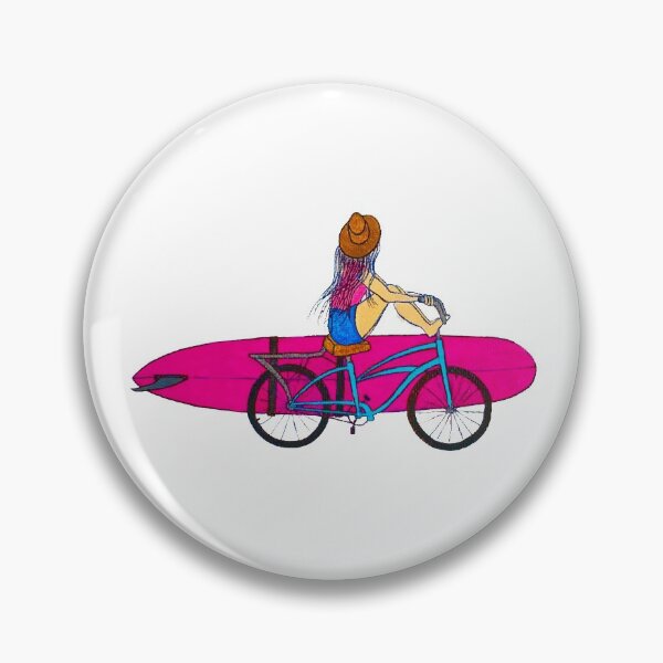 Item preview, Surfer girl cruising on her bike designed and sold by Artfullee63.