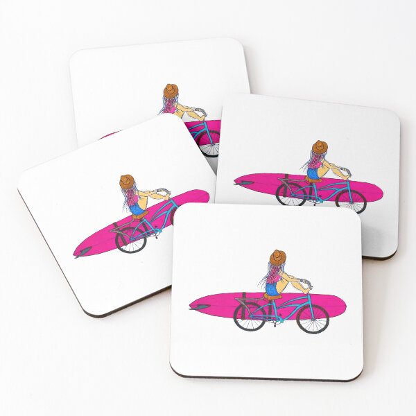 Item preview, Surfer girl cruising on her bike designed and sold by Artfullee63.