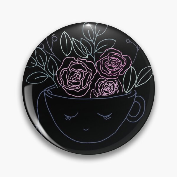 Item preview, Cute neon tea cup and florals designed and sold by FiTambling.