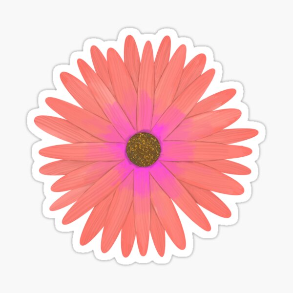 Pink African Daisy Sticker