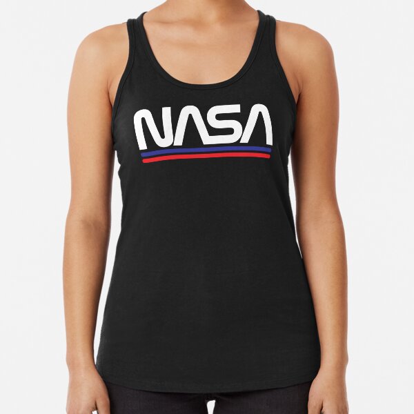 NASA Worm Logo White Racerback Tank Top