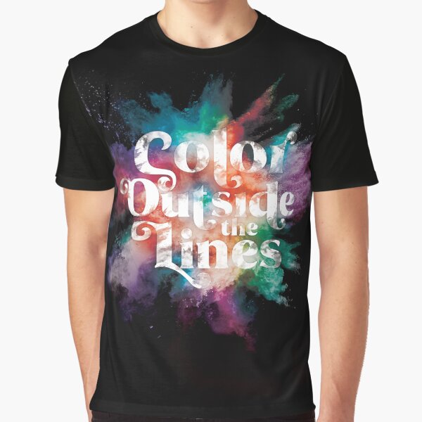Color Outside The Lines Explosion Graphic T-Shirt