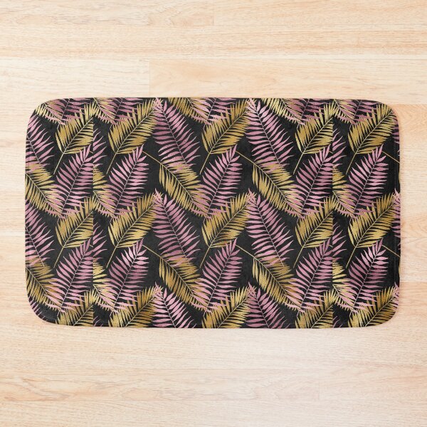 Item preview,  "all-over" rose and gold leaves pattern displayed on solid black background for rich, expensive look! designed and sold by BOLDconcepts.