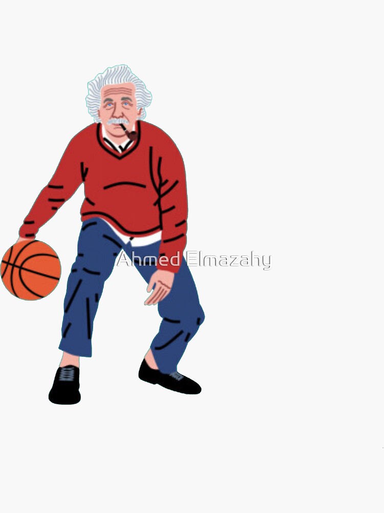 " Einstein playing basketball" Sticker for Sale by lovingallah Redbubble