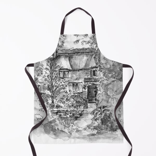 Item preview, Thatched Cottage - Black & White Version of Original Painting  designed and sold by Heatherian.