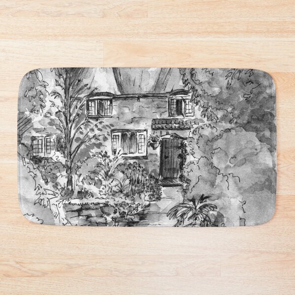 Item preview, Thatched Cottage - Black & White Version of Original Painting  designed and sold by Heatherian.