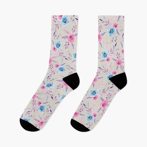 Item preview, Watercolor Flowers Pink Blue designed and sold by karwilberevivalcollection.