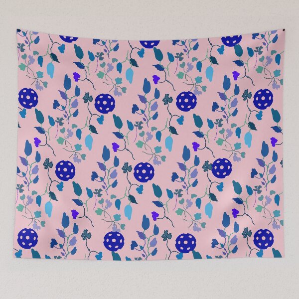 Item preview, Vibrant Ink blue Pickleballs on decorative pattern  designed and sold by Mehwish.