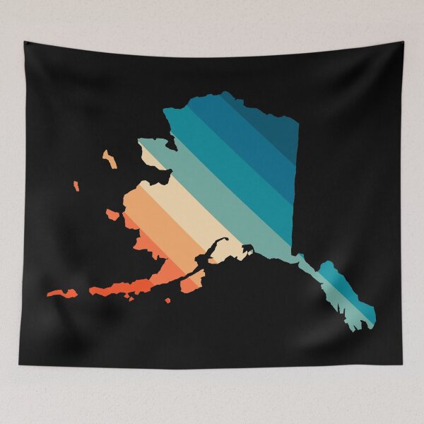 Item preview, Alaska State Retro Map designed and sold by Texterns.
