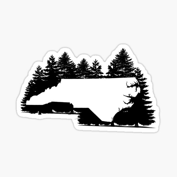 Item preview, North Carolina pine tree state outline designed and sold by TheWaterBirds.