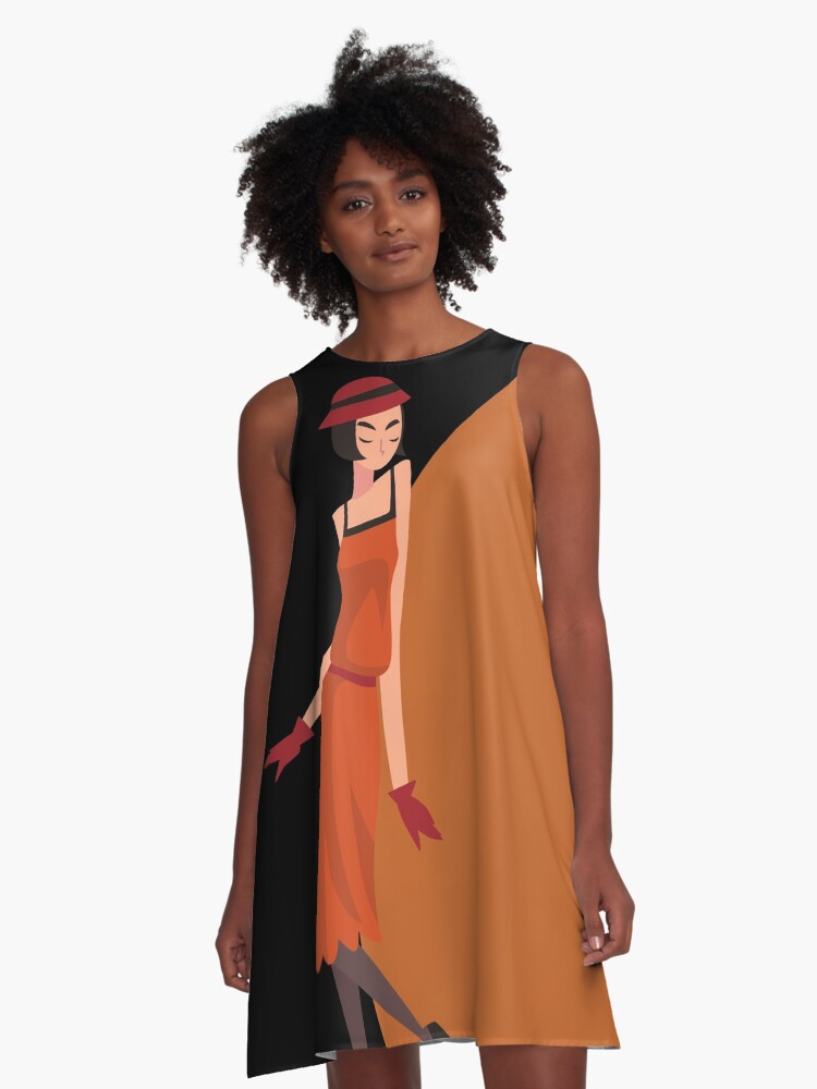 Orange 2024 flapper dress