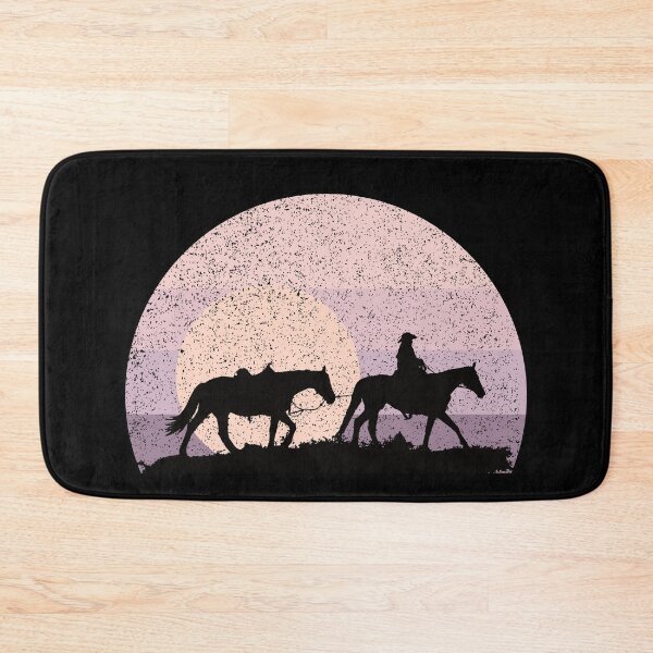 Item preview, A Cow boy with horses retro sunset - Distressed designed and sold by Trantor-Tees.