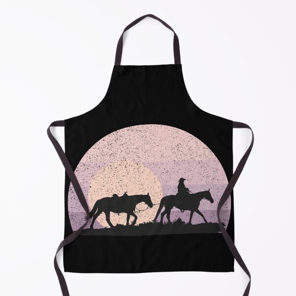 Item preview, A Cow boy with horses retro sunset - Distressed designed and sold by Trantor-Tees.