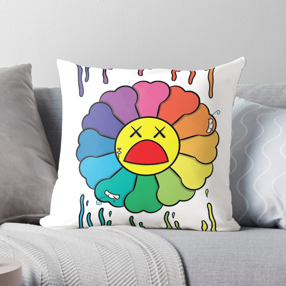 Takashi Murakami Medium Rainbow Flower Cushion