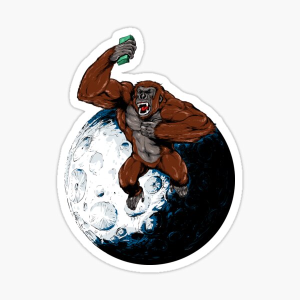 AMC ape on the MOON! Sticker