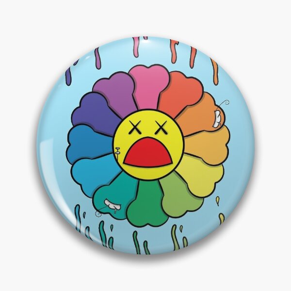 Takashi Murakami Flower Pins and Buttons for Sale | Redbubble