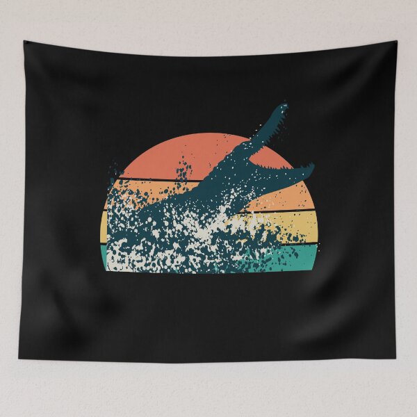 Item preview, Crocodile attack retro sunset designed and sold by Trantor-Tees.