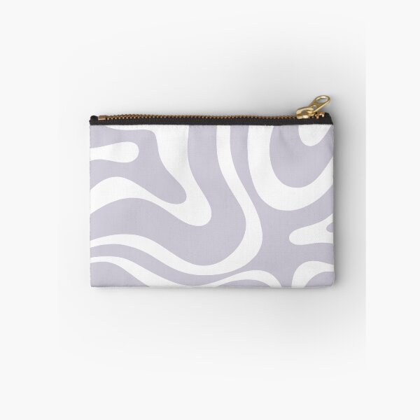 Item preview, Retro Modern Liquid Swirl Abstract Pattern Square in Light Lilac Purple and White designed and sold by kierkegaard.