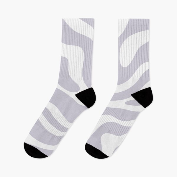 Item preview, Retro Modern Liquid Swirl Abstract Pattern Square in Light Lilac Purple and White designed and sold by kierkegaard.