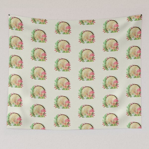 Item preview, Spring Tree Stump and Toadstool Mushrooms designed and sold by Alicia Chee.
