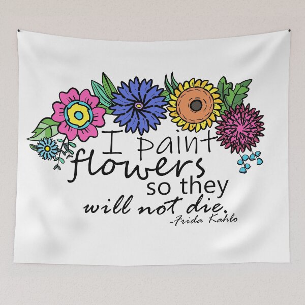 Item preview, Frida Kahlo Art Quote I Paint Flowers So They Will Not Die Floral Crown designed and sold by marciejurkowski.