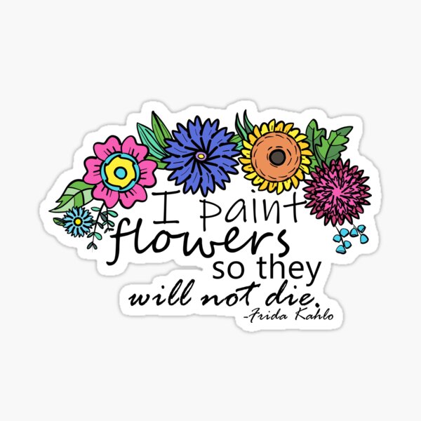 Item preview, Frida Kahlo Art Quote I Paint Flowers So They Will Not Die Floral Crown designed and sold by marciejurkowski.