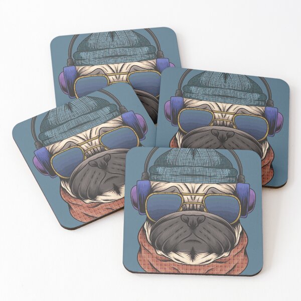 Item preview, Hipster Pug Illustration designed and sold by SLAG-Creative.
