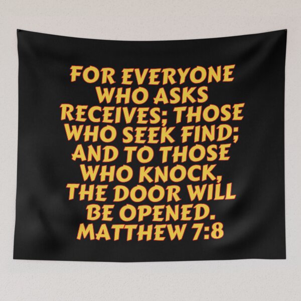 Item preview, Bible Verse Matthew 7:8 designed and sold by Prayingwarrior.