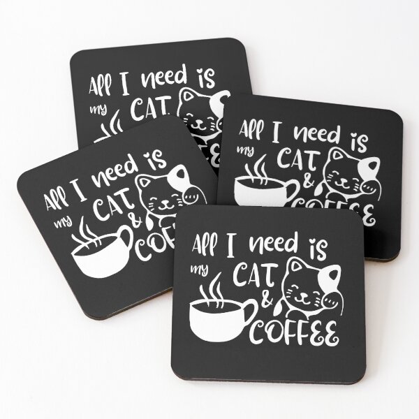 Item preview, All I need is my cat and Coffee - Cute Cat face and a cup of coffee designed and sold by Atleta-Cali.