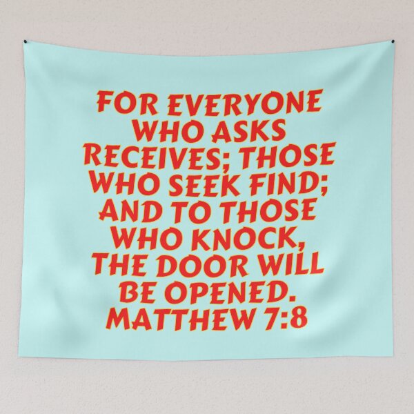 Item preview, Bible Verse Matthew 7:8 designed and sold by Prayingwarrior.