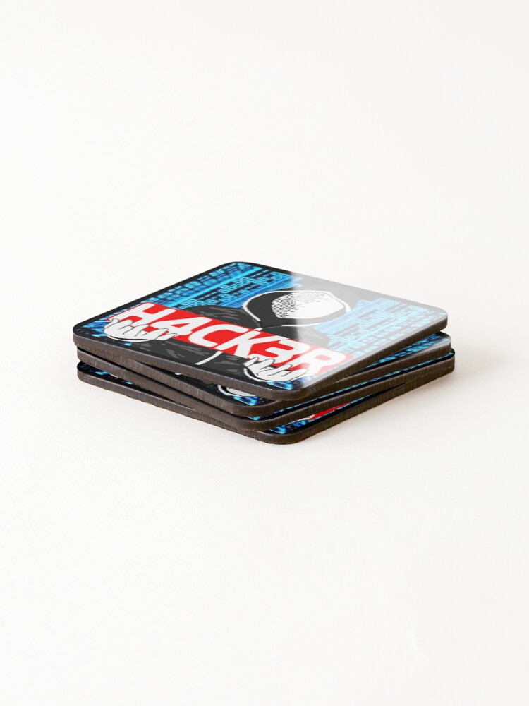 Thumbnail 4 of 5, Coasters (Set of 4), Hacker; designed and sold by StickerApe.