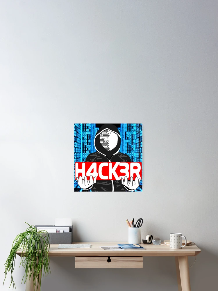 Thumbnail 2 of 3, Poster, Hacker; designed and sold by StickerApe.