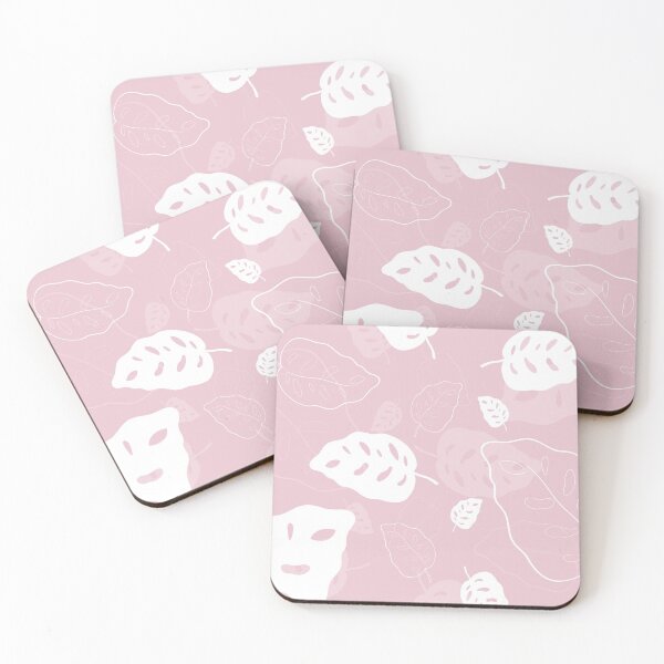 Item preview, White leafs with pink background  designed and sold by J sora.